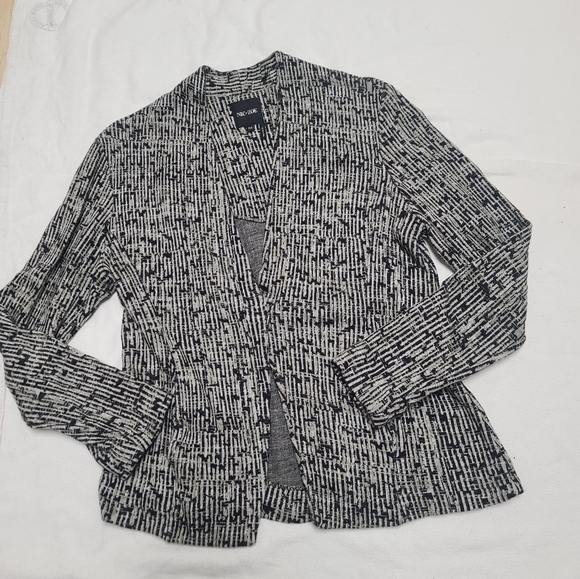 Nic & Zoe Black and White Open Front Cardigan, Blazer Jacket, Petite Medium - Picture 7 of 7